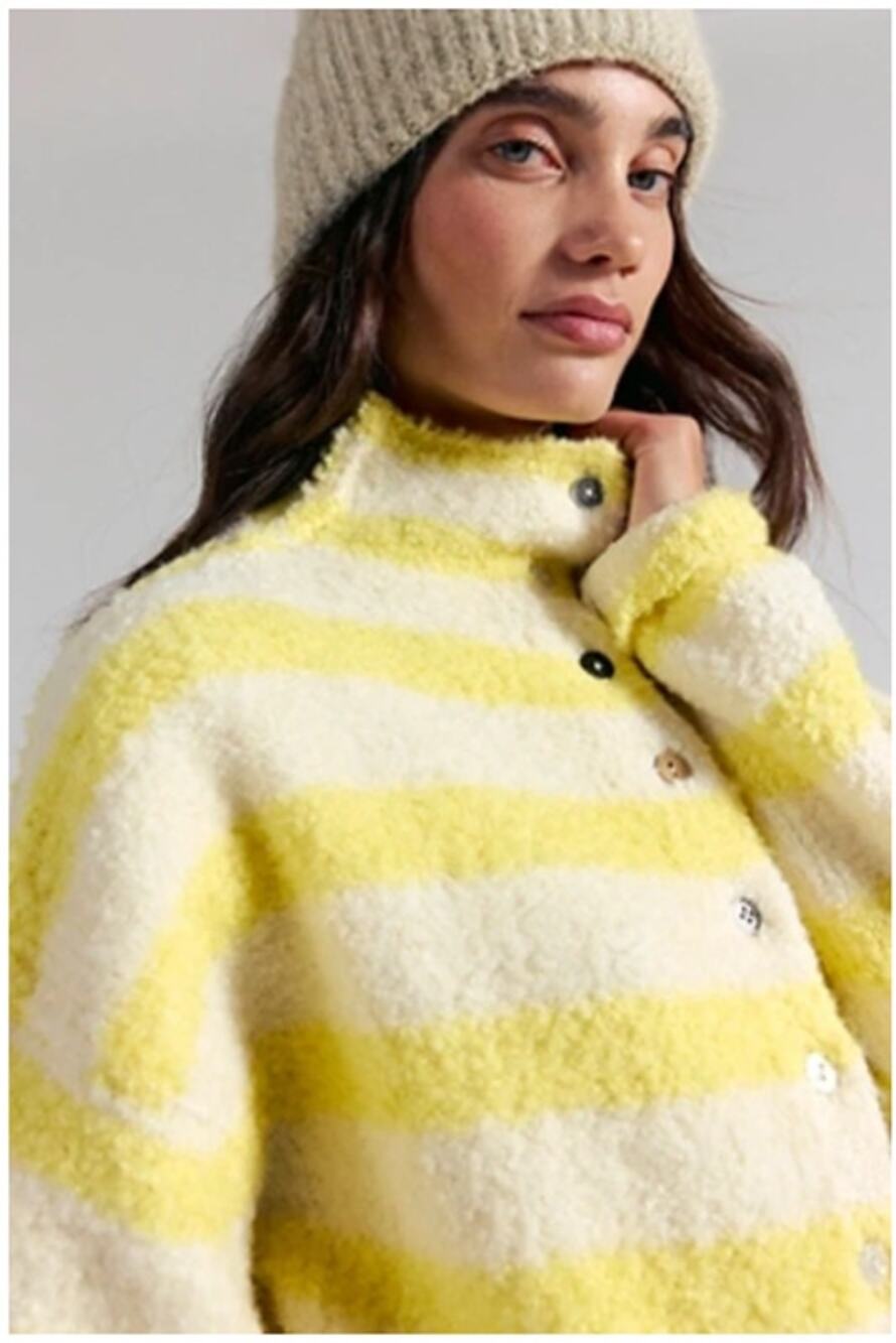 Free People We The Free Button Collection Cardi Sweater Medium NEW